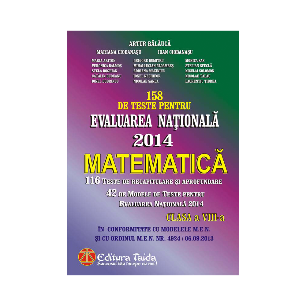 158 de Teste pentru Evaluarea Natională 2014 - Matematica